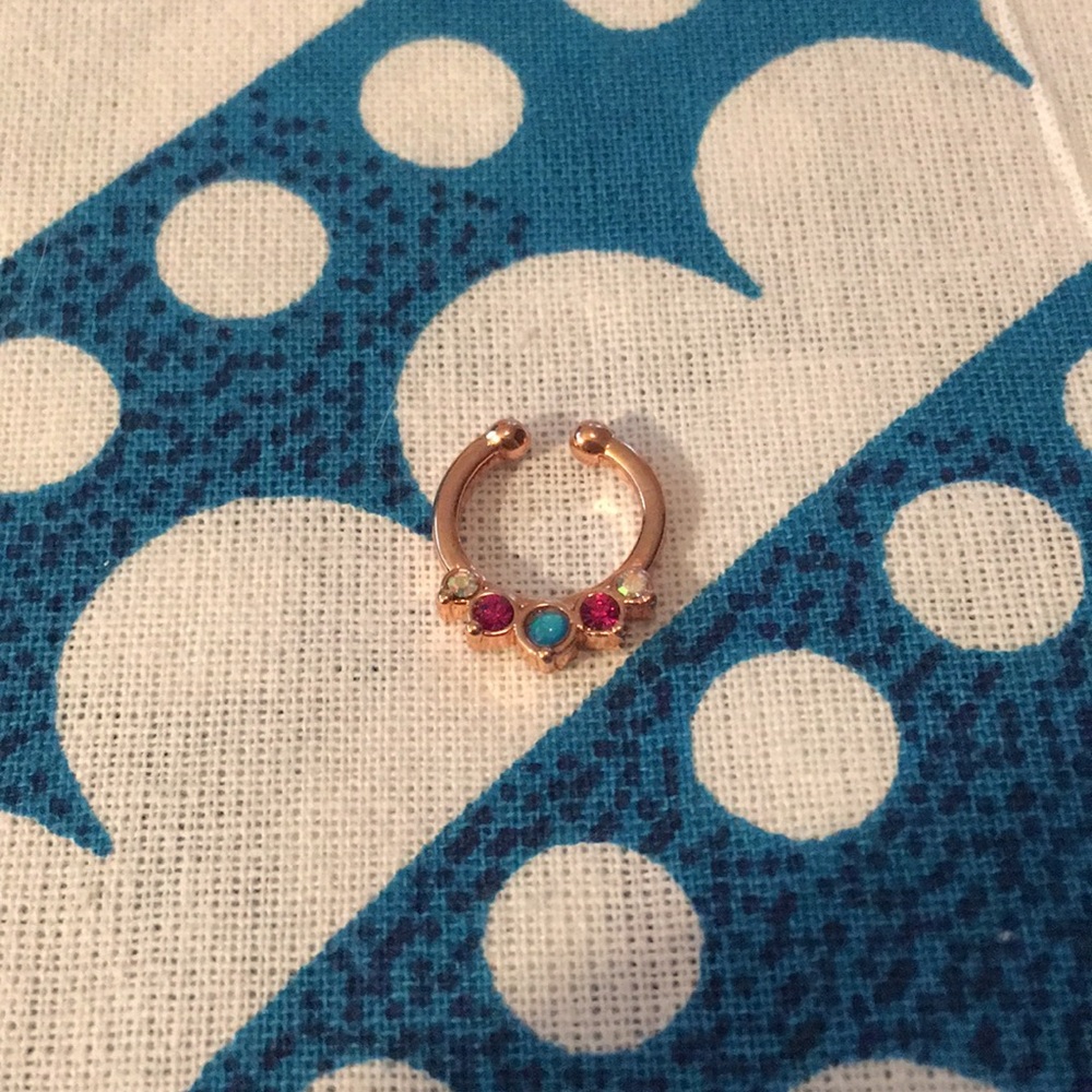 Rose Gold FAKE Septum Ring Medium